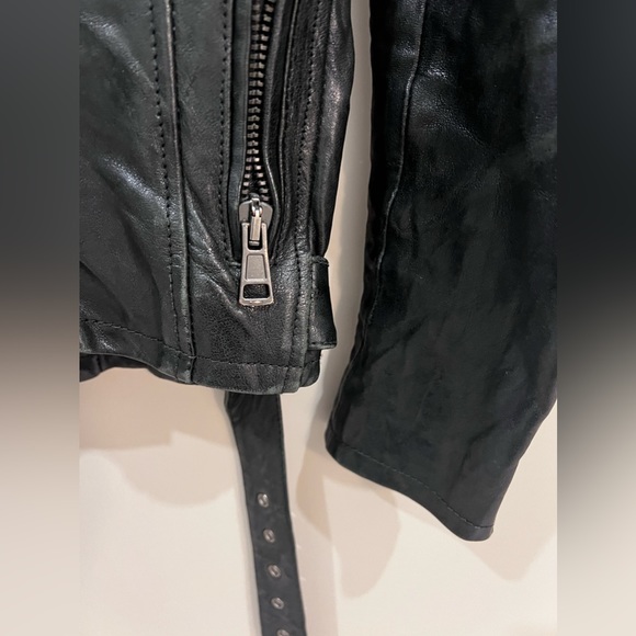 R13 black leather motorcycle jacket S - Picture 6 of 9
